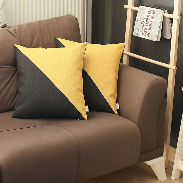 Hivvago Set Of Two 18" X 18" Geometric Zippered Handmade Polyester Throw Pillow