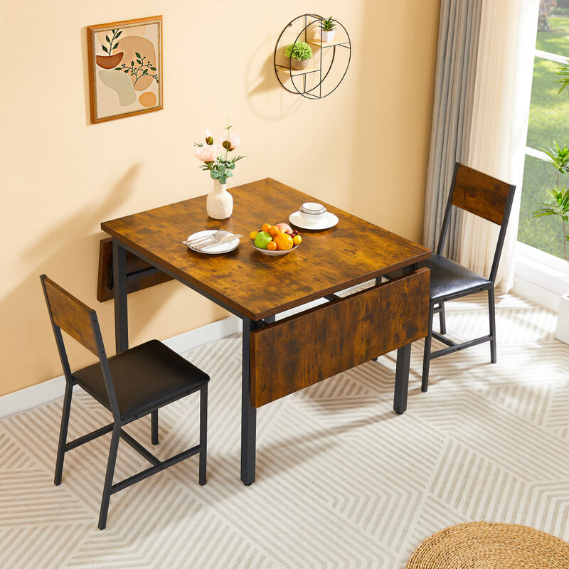 Rustic Folding Dining Table - 63.2" L X 35.5" W X 30.5"