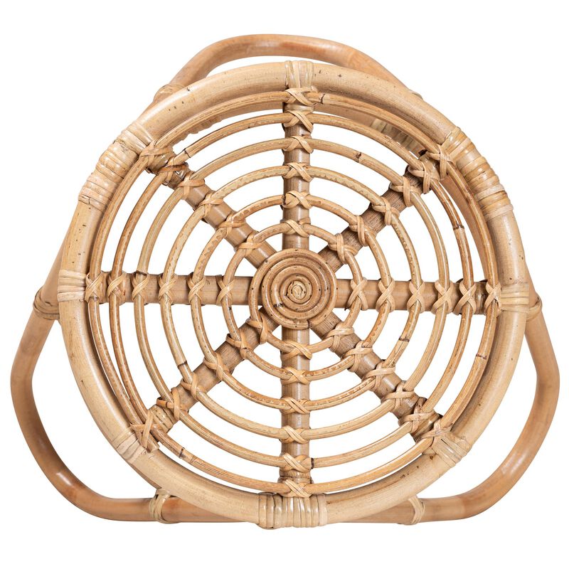 Baxton Studio Jacinda Modern Bohemian Natural Brown Rattan End Table