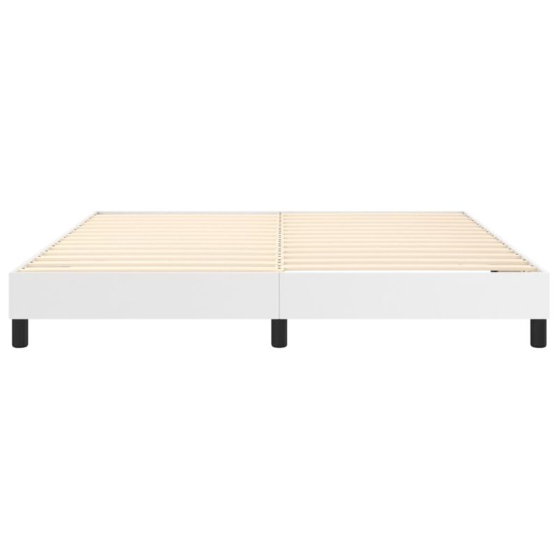 vidaXL Box Spring Bed Frame White 76"x79.9" King Faux Leather