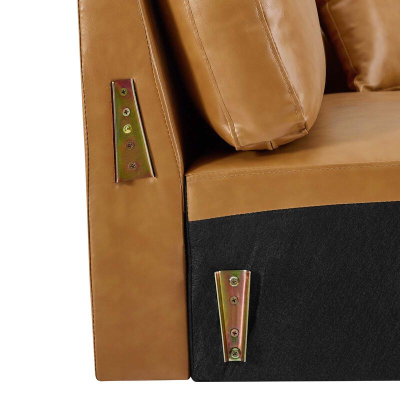 Juliana Vegan Leather Sofa Brown EEI-4448-TAN
