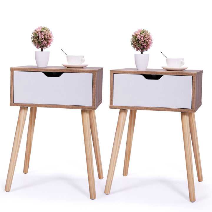Streamdale Modern 2 Nightstand Set with Drawer