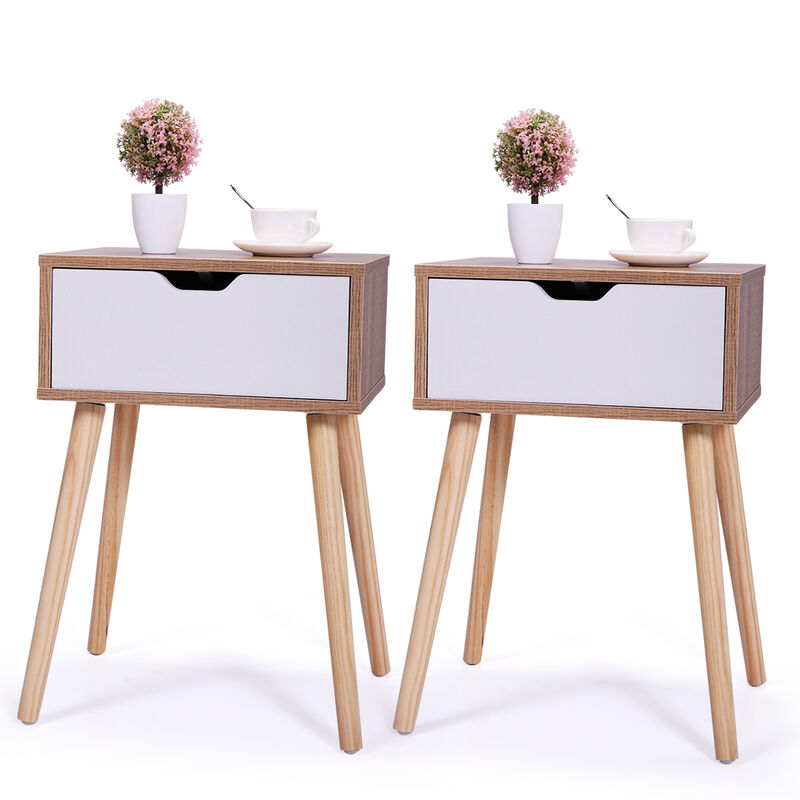 Streamdale Modern 2 Nightstand Set with Drawer