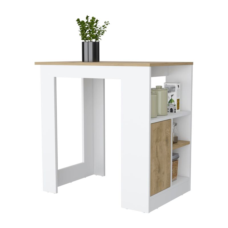 Streamdale Aurora Kitchen Island with Open Compartment and Cabinet