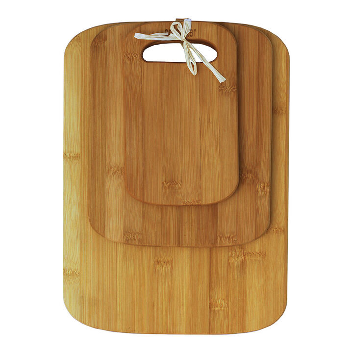 Oceanstar 3-Piece Bamboo Cutting Board Set, Rounded