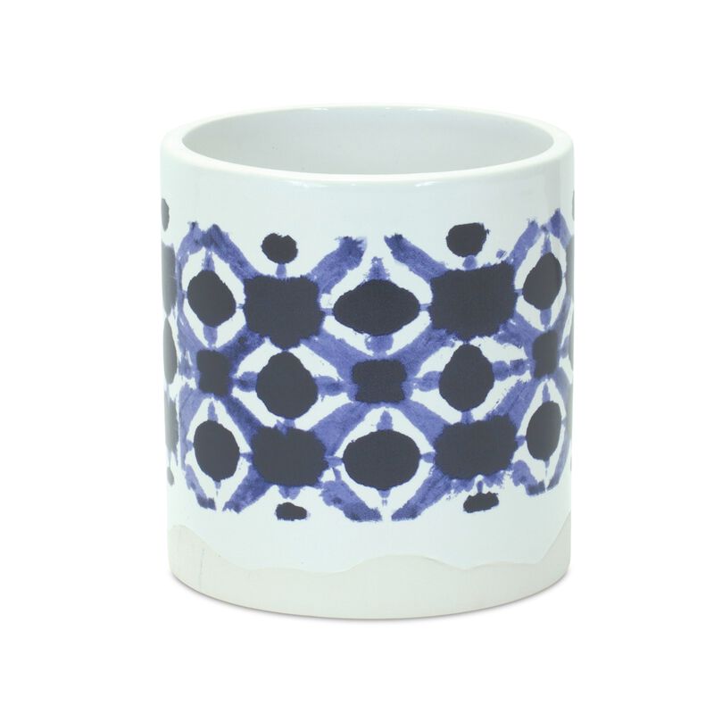 Tie-Dye Print Ceramic Pot for Colorful Plant Display and Home Décor (Set of 2)