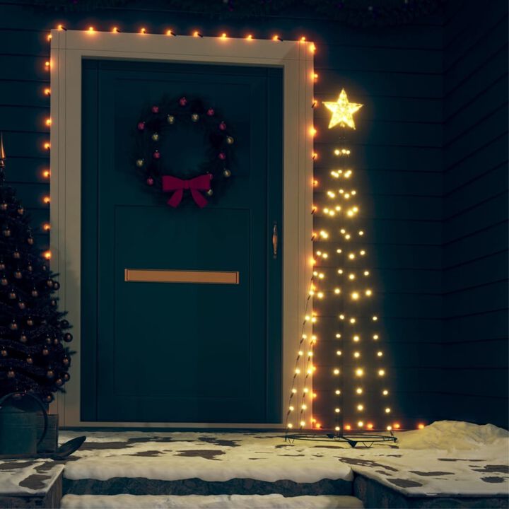 vidaXL Christmas Cone Tree Warm White 84 LEDs 19.7"x59.1"
