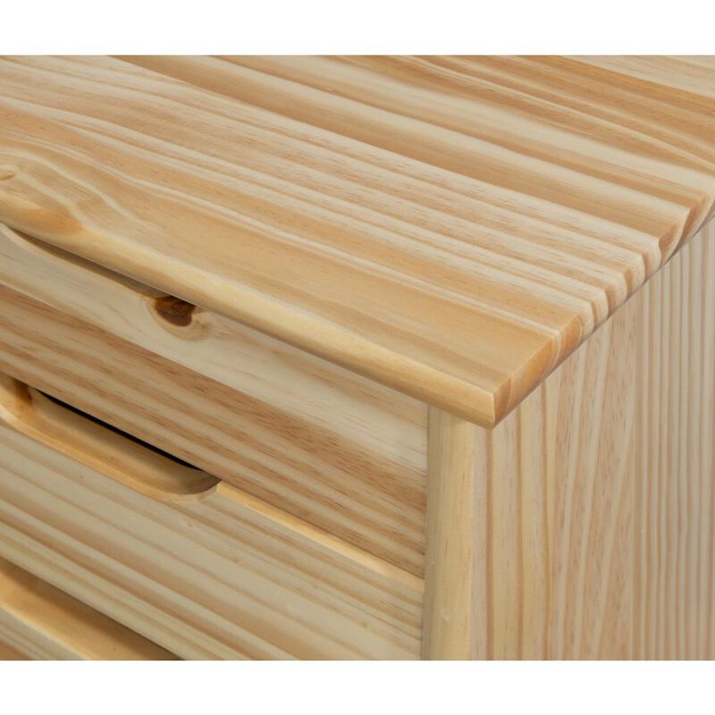 Linon Cary Six Drawer Rolling Storage Cart, Natural
