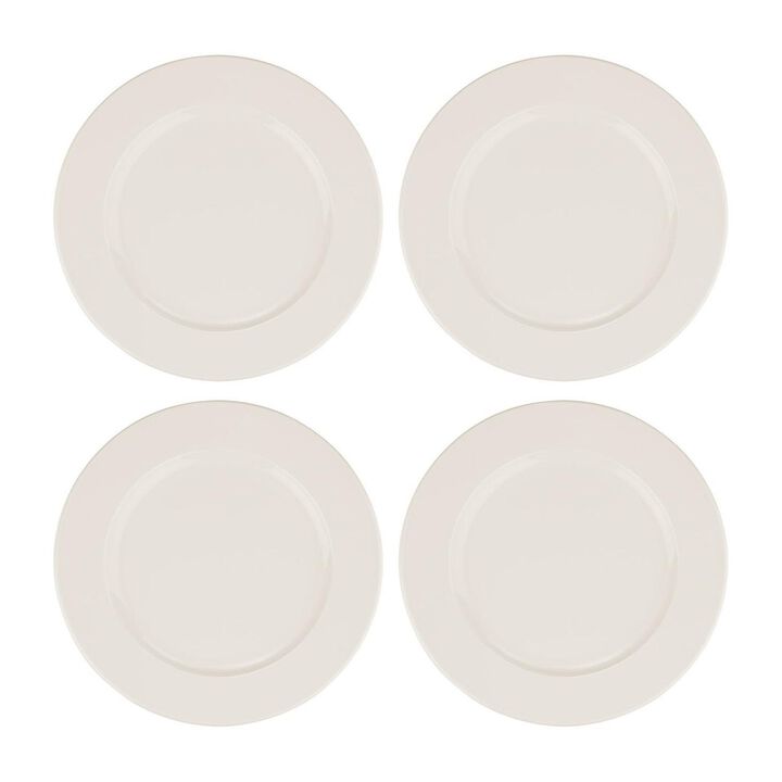 Banquet dia.7.5" Round Warm White Porcelain Plate (Set of 4)