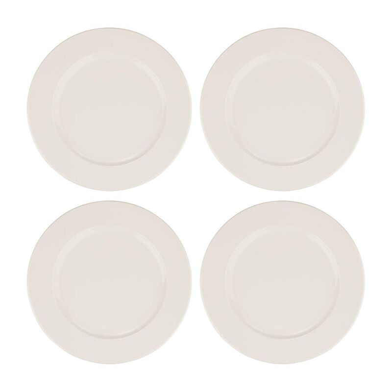 Banquet dia.7.5" Round Warm White Porcelain Plate (Set of 4)