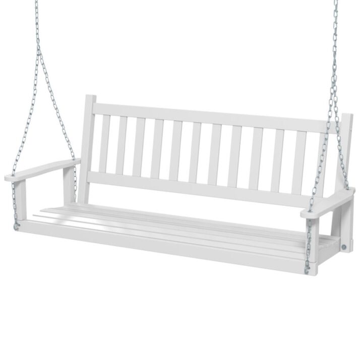 Hivvago 3-Person Wooden Outdoor Porch Swing with 800 lbs Weight Capacity