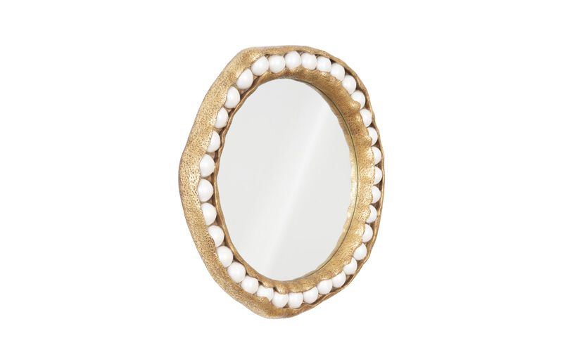 Pearl Mirror in Gold Leaf