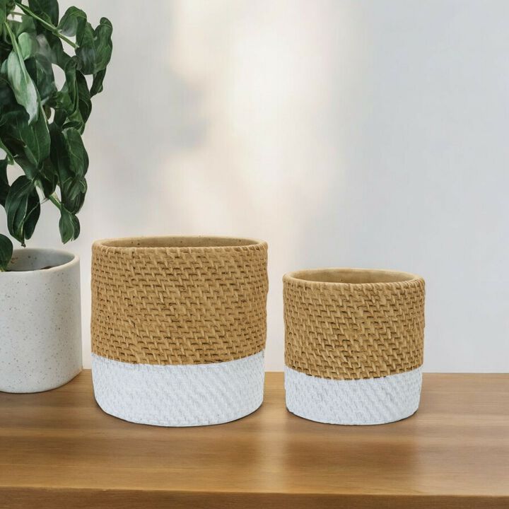 Pot Decorative Planter for Indoor or Outdoor Garden Decor (Set of 2)