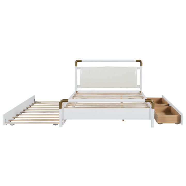 Merax Platform Bed with 2 Drawers and Trundle