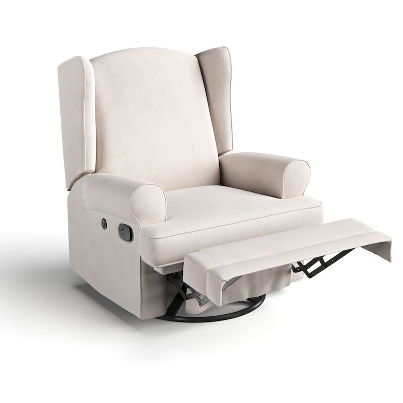 Storkcraft Serenity Wingback Upholstered Recliner Glider - Ivory