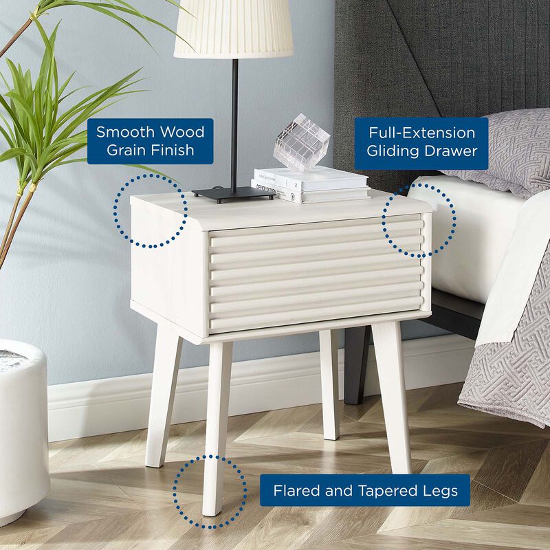 Modway Render Mid-Century Modern, End Table, White