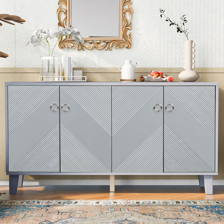 Merax Light Luxury Geometric Patterns Cabinet