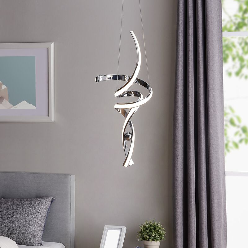 Hamburg Chandelier Chrome Metal Integrated LED Dimmable