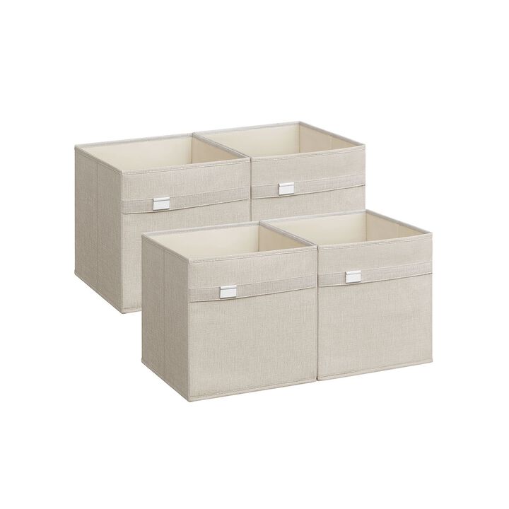 Set of 4 Storage Cubes with Double Handles for Easy Organization and Versatility