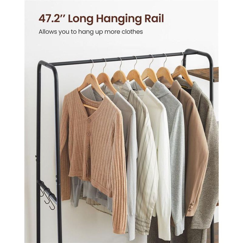 Clothing Rack with Shoe Shelf Versatile Entryway Organizer