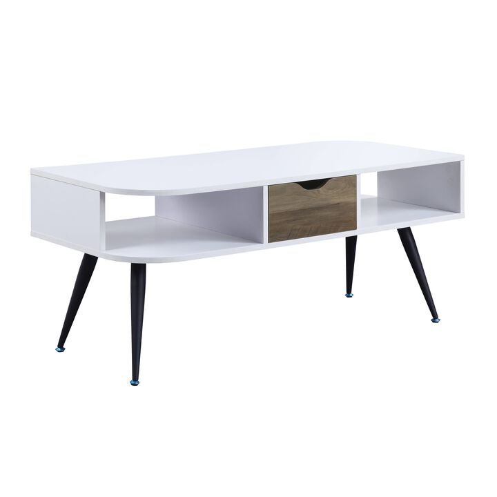 ACME Halima Coffee Table, White & Black Finish