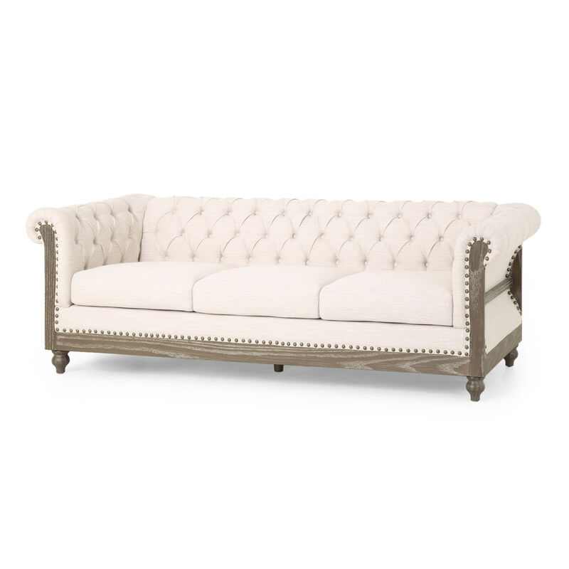 Merax 3-Seat Sofa with Wooden Legs