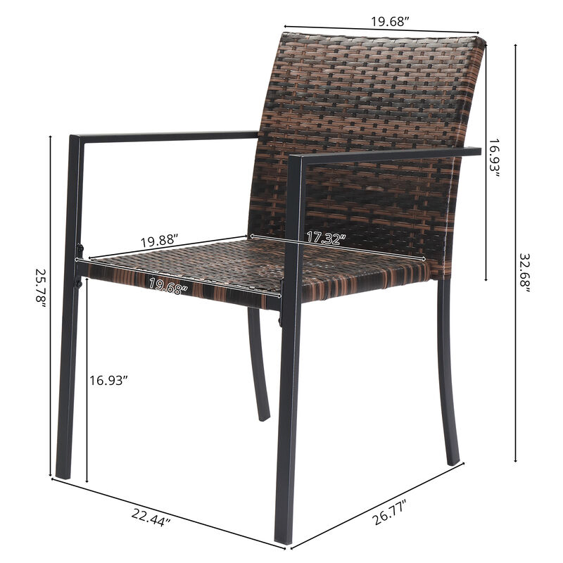 Set of 2 Stackable Outdoor Dining Chairs – Space-Saving Patio Seating for Garden & Deck
