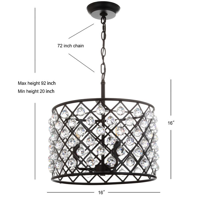 Gabrielle Crystal/Metal LED Pendant