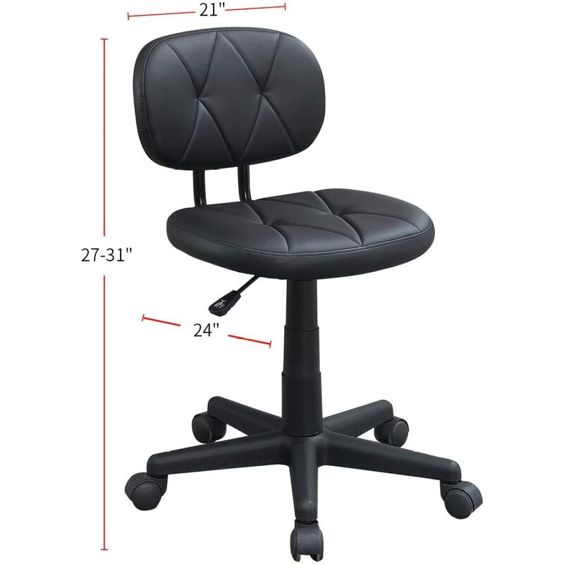 Modern 1 Piece Office Chair Black Tufted Design Upholstered Chairs With Wheels