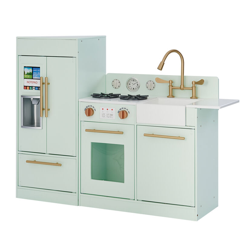 Teamson Kids - Little Chef Charlotte Modern Play Kitchen - Mint / Gold