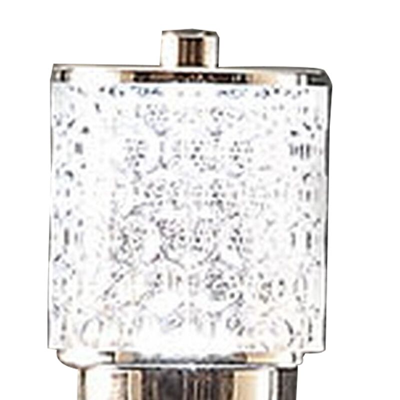Siri 19 Inch Table Lamp with LED Glass Shade, Metal Base, Nickel Finish-Benzara