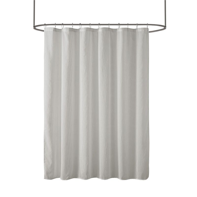 Gracie Mills Myra Solid Striped Sheer Shower Curtain