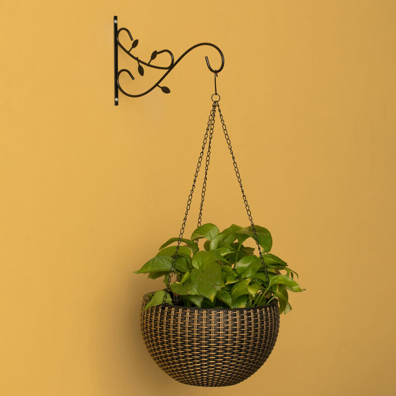 Decorative Metal Wall Mounted Hook for Hanging Plants, Bracket Hanger Flower Pot Holder, 2 Pack