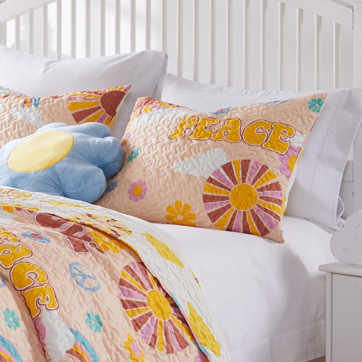 Greenland Home Fashion Cassidy Pillow Sham - Standard 20x26", Peach