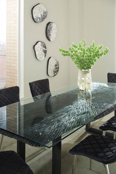 Chainsaw Dining Table with Glass