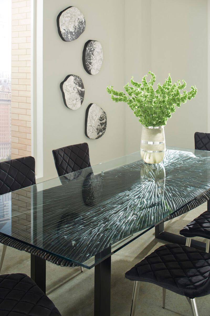 Chainsaw Dining Table with Glass