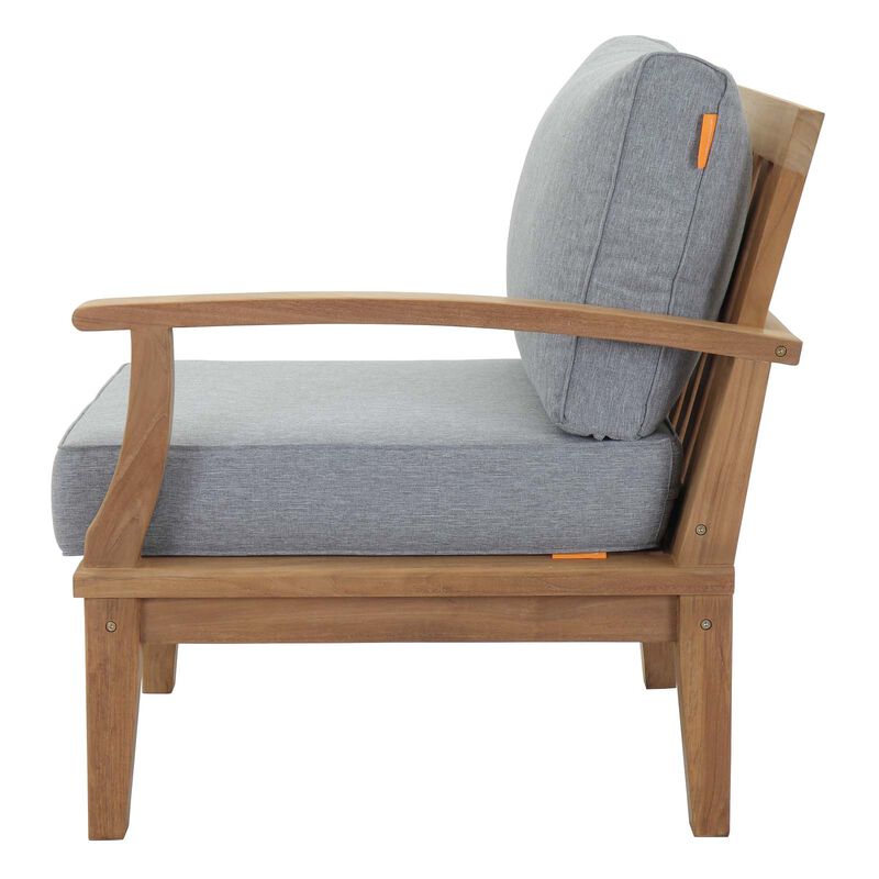 Modway - Marina Outdoor Patio Teak Right-Facing Sofa Natural Navy