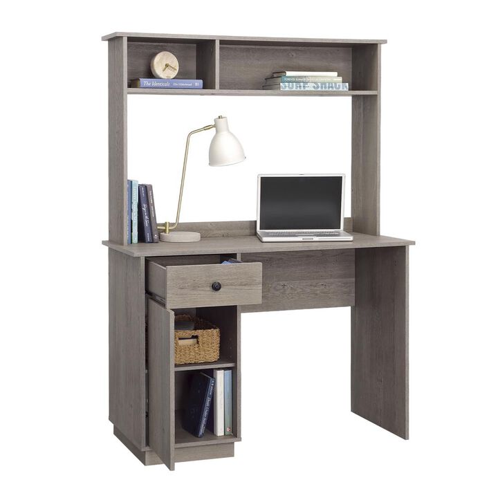 Sauder Sundar Computer Desk/Hutch in Mystic Oak