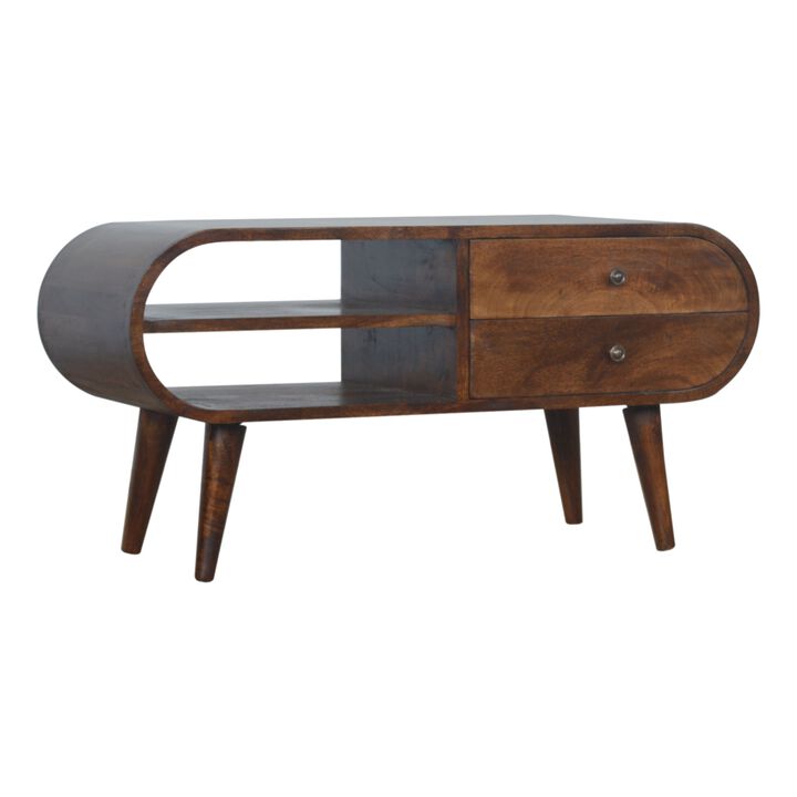 Artisan Furniture Solid Wood Chestnut Circular Media Unit