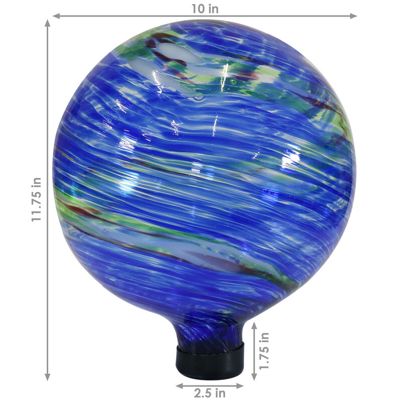 Sunnydaze Northern Lights Glass Gazing Globe - 10 in - 2-Pack 