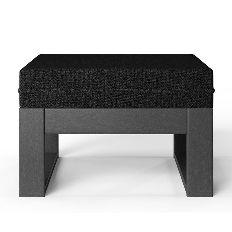 WestinTrends Outdoor HDPE Patio Ottoman with Waterproof Olefin Cushions