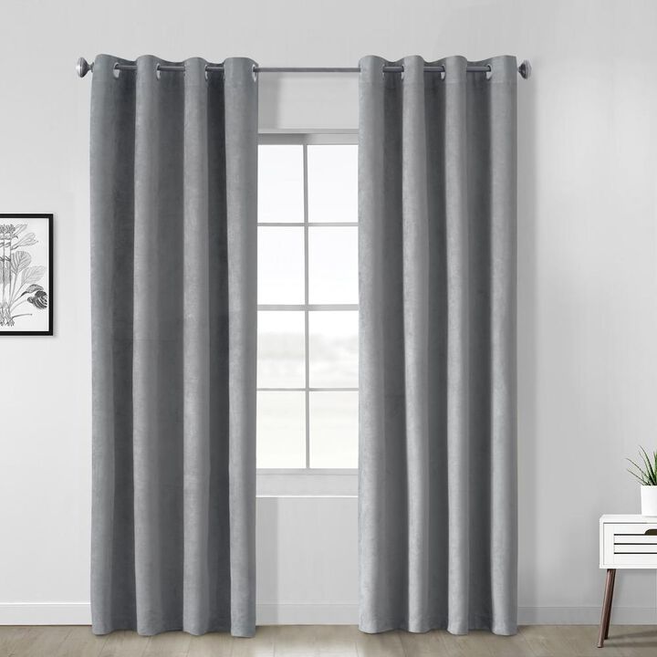 Thermaplus Navar Blackout Window Treatment Grommet Curtain Panel for Bedroom Livingroom 54" x 63" Dark Grey