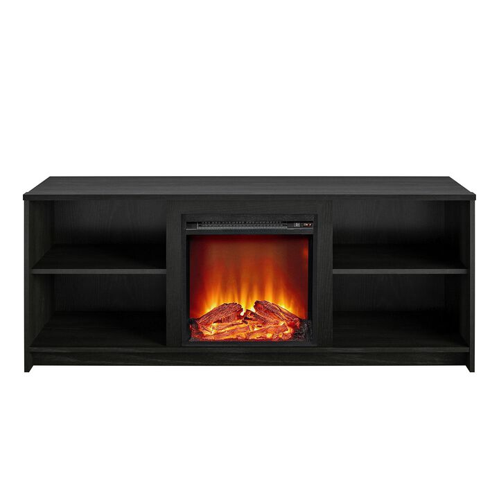 Ameriwood Home Courtland Electric Fireplace Space Heater TV Stand for TVs up to 65"