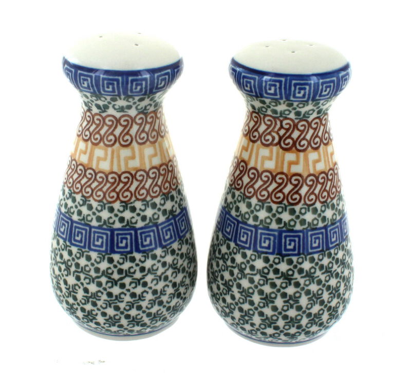Blue Rose Polish Pottery Large Salt & Pepper Shakers