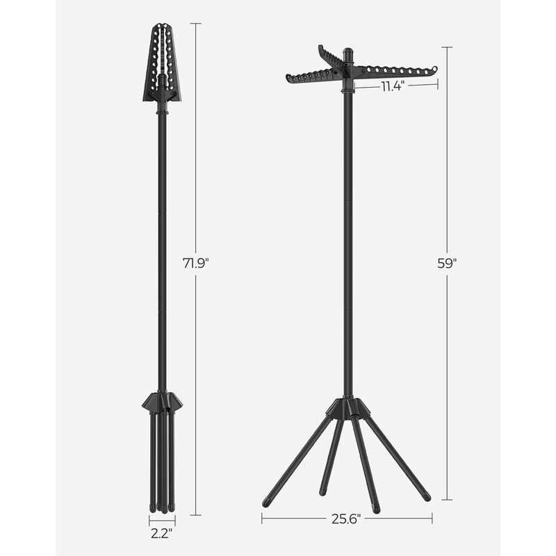 Stainless Steel Clothes Drying Rack with 3 Arms and Foldable Quadripod Frame