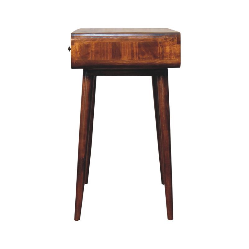 Artisan Furniture Curved Chestnut One Drawer Solid Wood Writing Desk