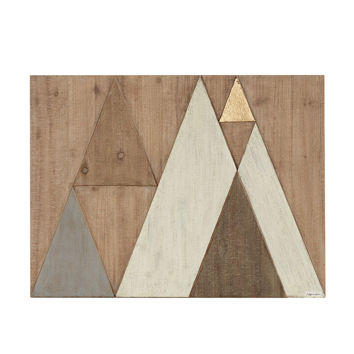 Gracie Mills Rosalinda Layered Triangles Wood Wall Decor