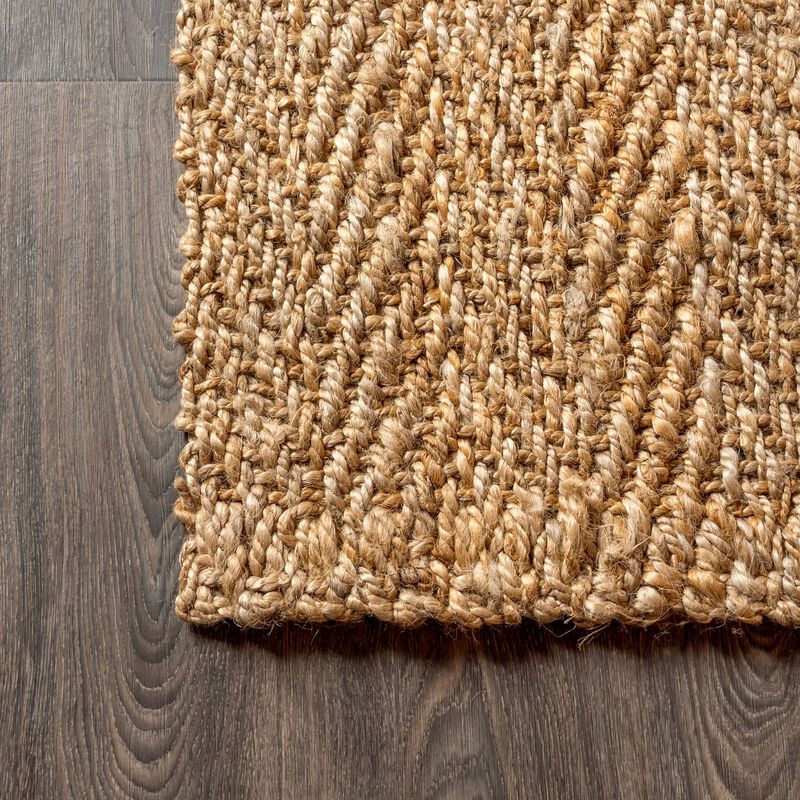 Espina Hand Woven Herringbone Chunky Jute Area Rug