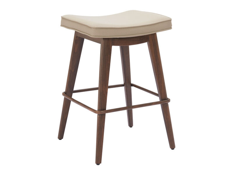 Divat Counter Stool (Set of 2) Beige & Walnut
