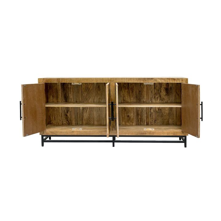 Alex Hamilton Stanton 4 Door Mango Wood Sideboard on an Iron Base